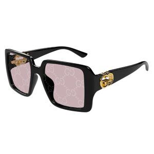 NWT GUCCI SUNGLASSES WOMEN BLACK EYEWEAR SQUARE GUCCI
